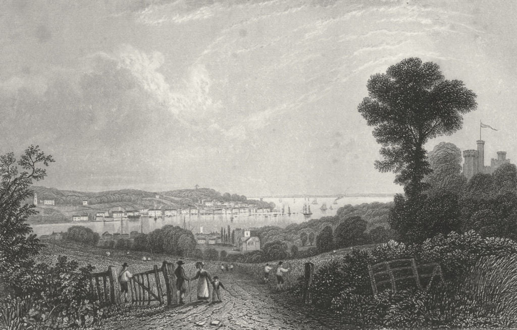 ISLE OF WIGHT. Cowes, Bartlett c1840 old antique vintage print picture